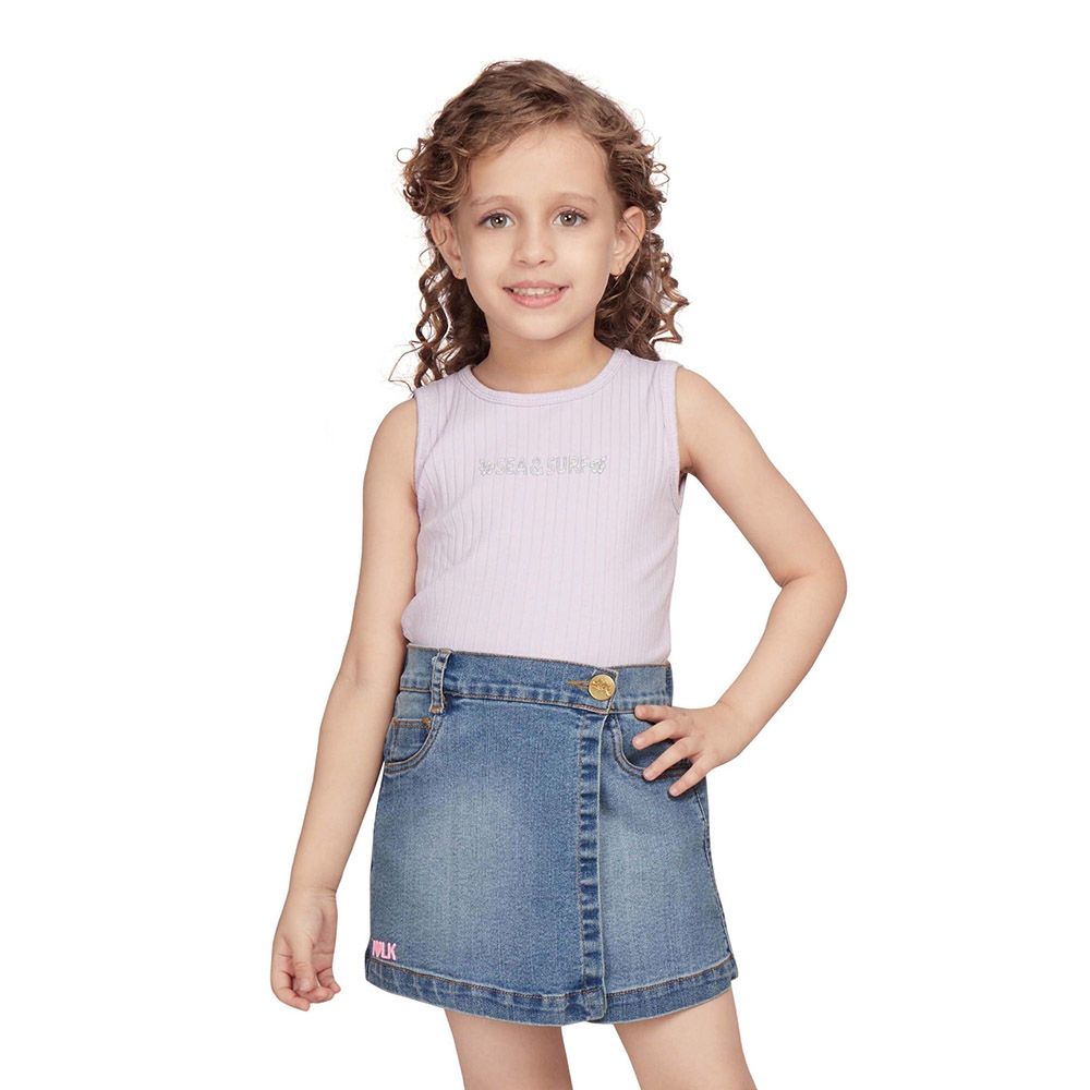 Little Kangaroos - Girl Denim Skort - Light Blue