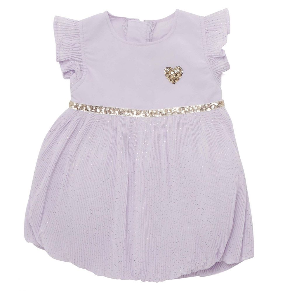 Little Kangaroos - Baby Girl Flare Sleeve A-Line Dress - Purple