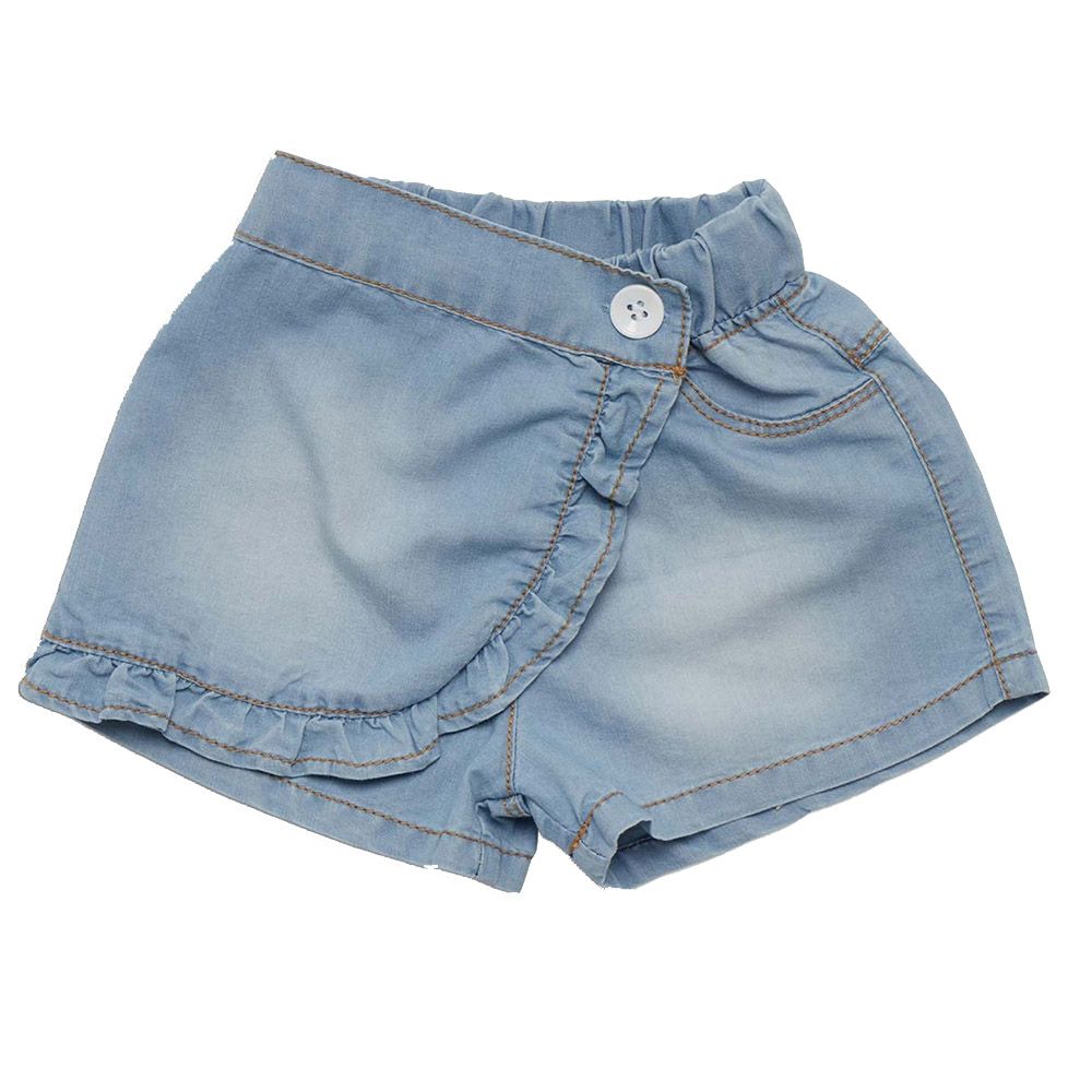 Little Kangaroos - Baby Girl Fully Elasticated Denim Skort - Light Blue