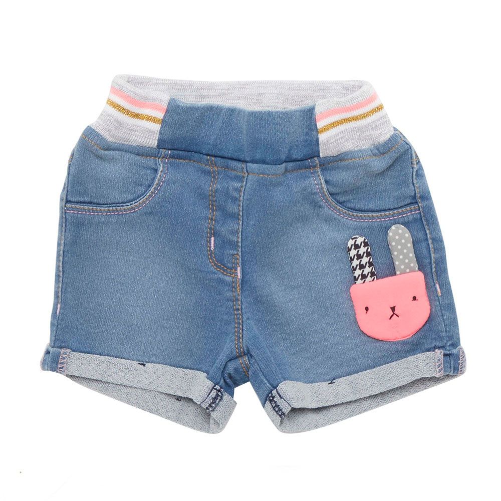 Little Kangaroos - Baby Girl Denim Shorts - Light Blue