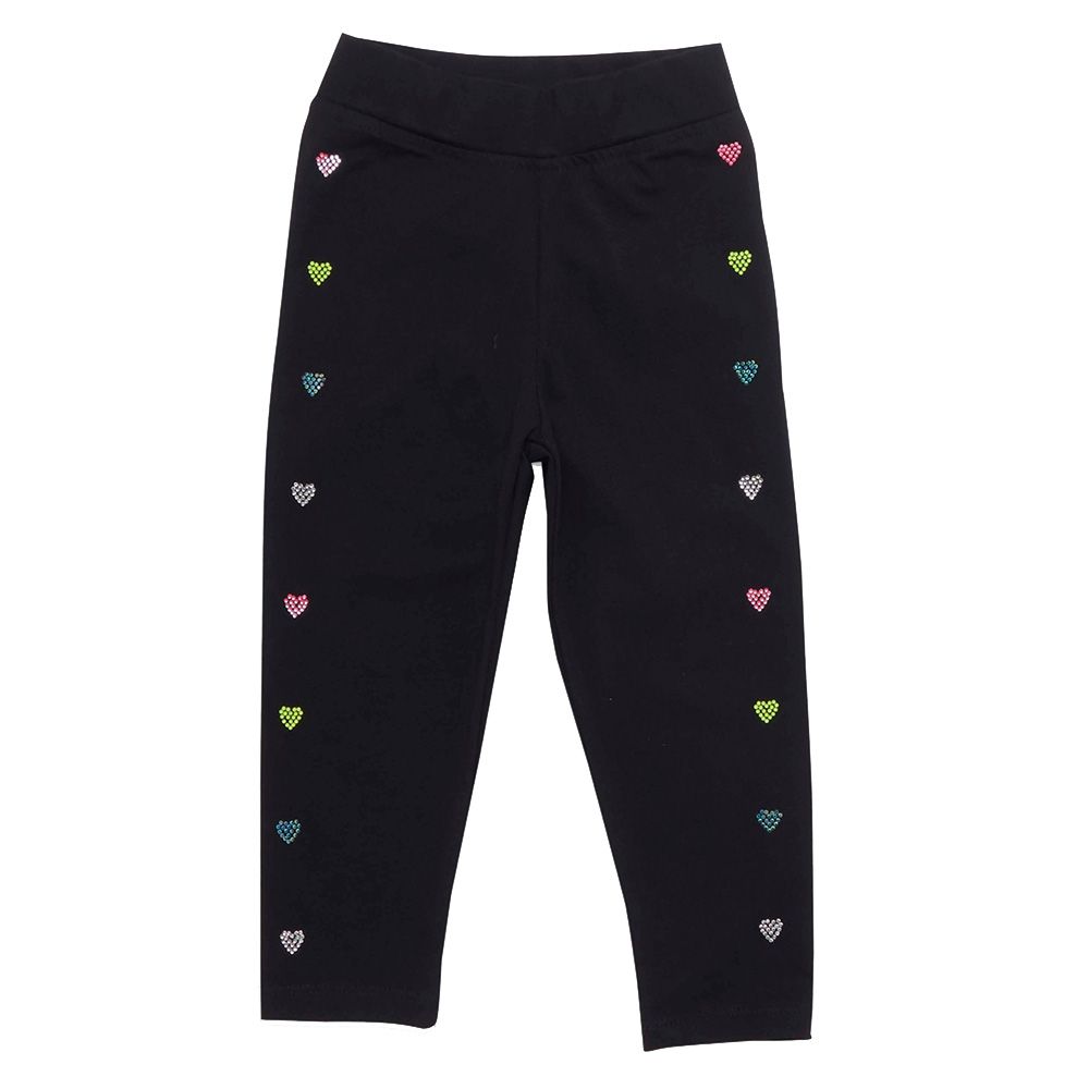 Little Kangaroos - Girl Plain Elasticated Leggings - Black