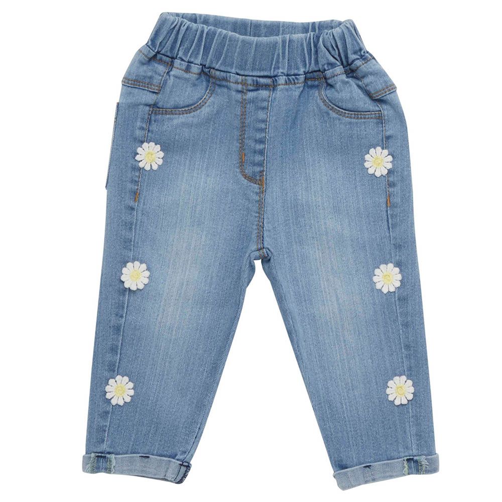 Little Kangaroos - Baby Girl Full Elasticated Denim Jeans - Light Blue