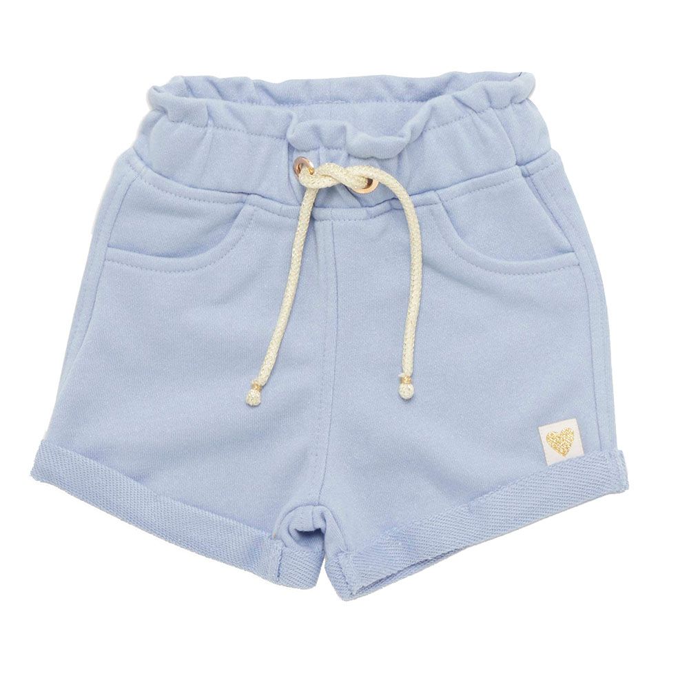 Little Kangaroos - Baby Girl Full Elastic Shorts - Bigal Blue