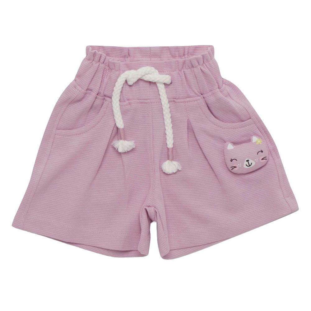 Little Kangaroos - Baby Girl Full Elastic Shorts - Purple