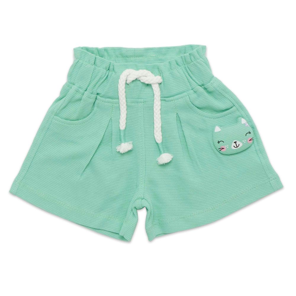 Little Kangaroos - Baby Girl Full Elastic Shorts w/ Drawstring - Pista