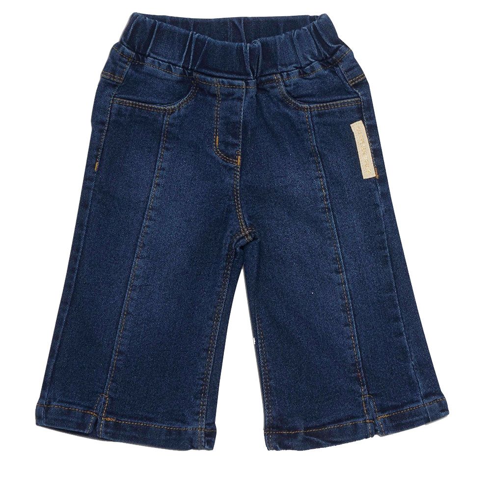 Little Kangaroos - Baby Girl Elasticated Denim Jeans - Dark Blue