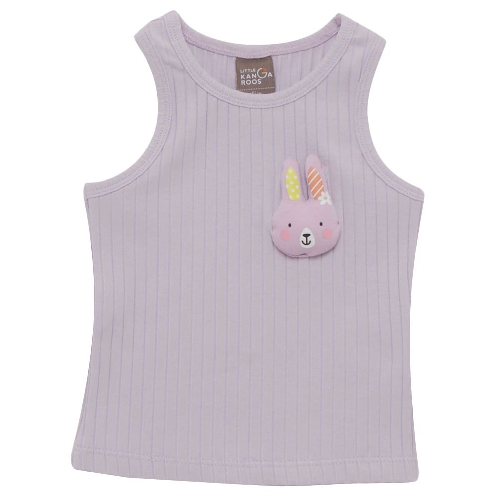 Little Kangaroos - Baby Girl Round Neck Sleeveless T-Shirt - Lilac