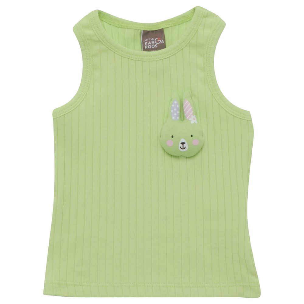 Little Kangaroos - Baby Girl Round Neck Sleeveless T-Shirt - Light Green