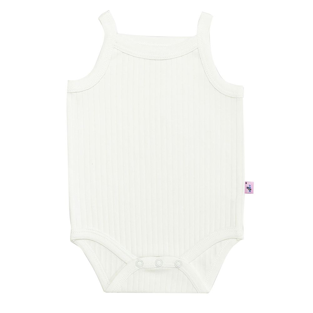 Smart Baby - Baby Girl Sleeveless Bodysuit - White