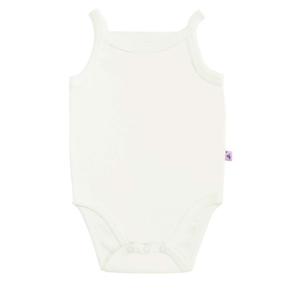 Smart Baby - Baby Girl Organic Sleeveless Bodysuit - White