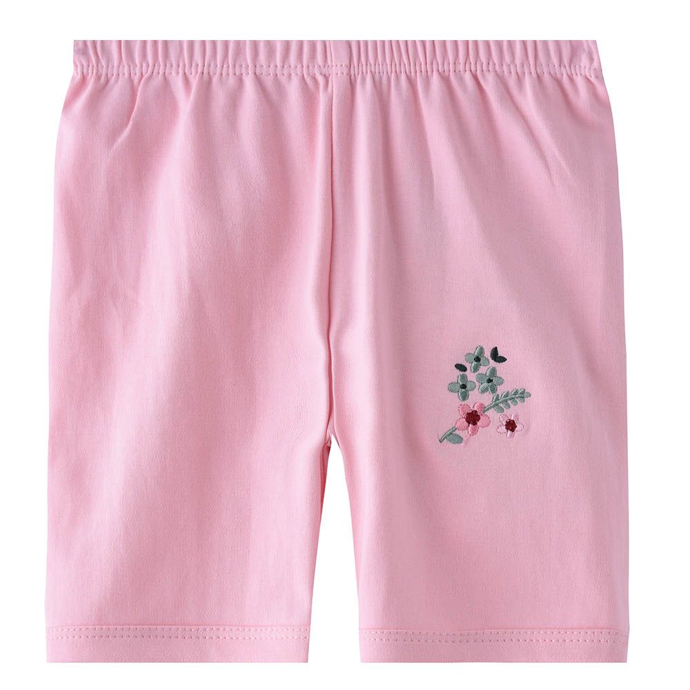 Smart Baby - Baby Girl Plain Placement Print Shorts - Pink