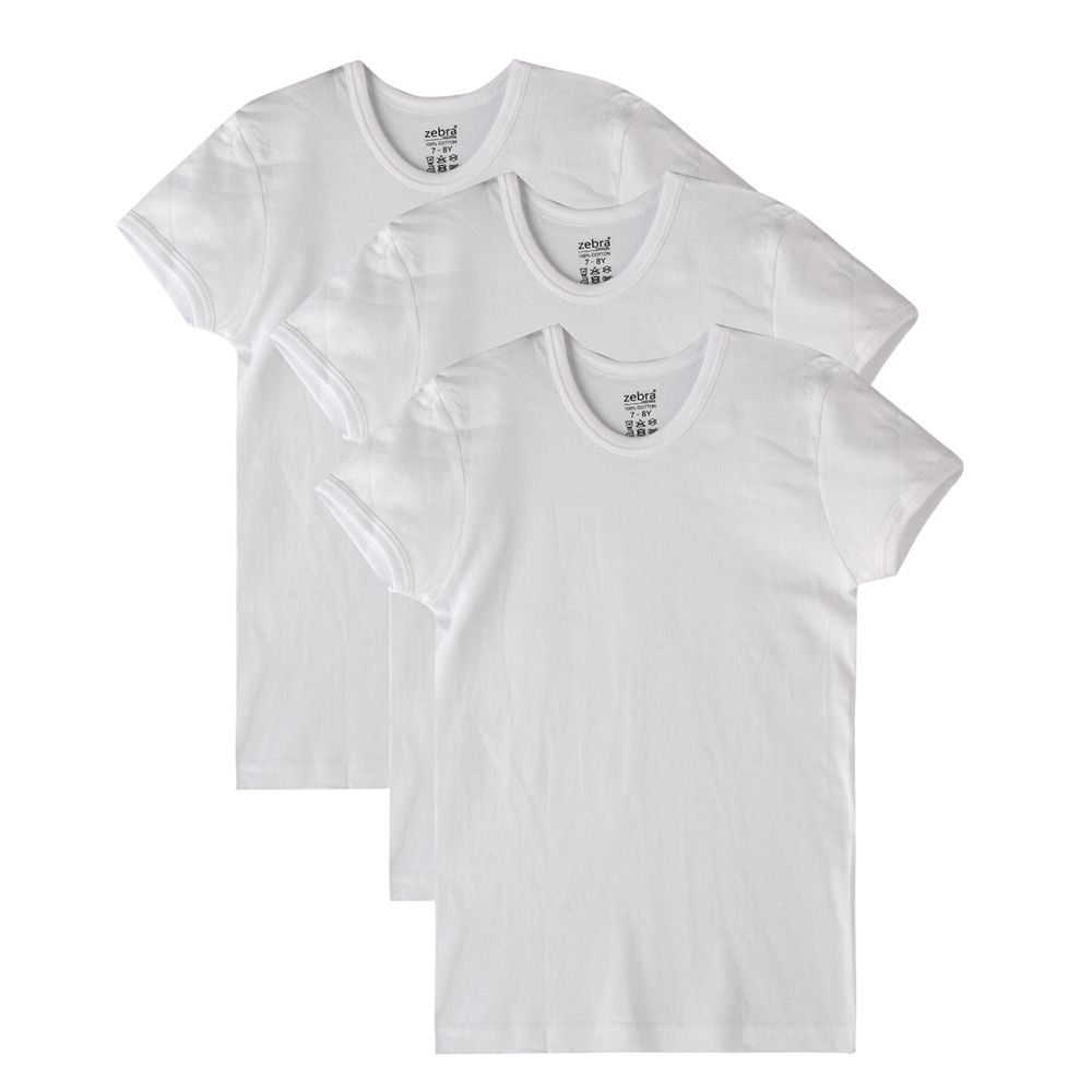 Zebra Crossing - 3pc-Set - Boy's Half Sleeve Undertshirt - White