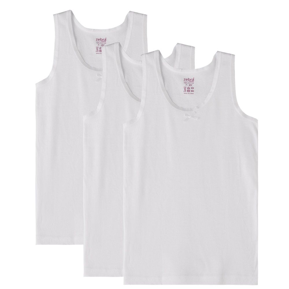 Zebra Crossing - 3pc-Set - Girl's Vest - White