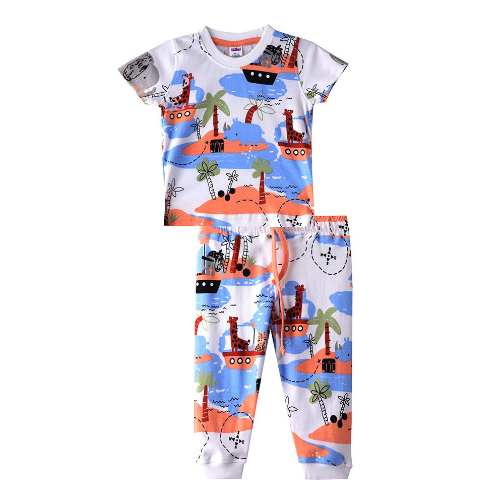 Smart Baby - 2pc-Set - Baby Boy Half Sleeve T-shirt And Pants