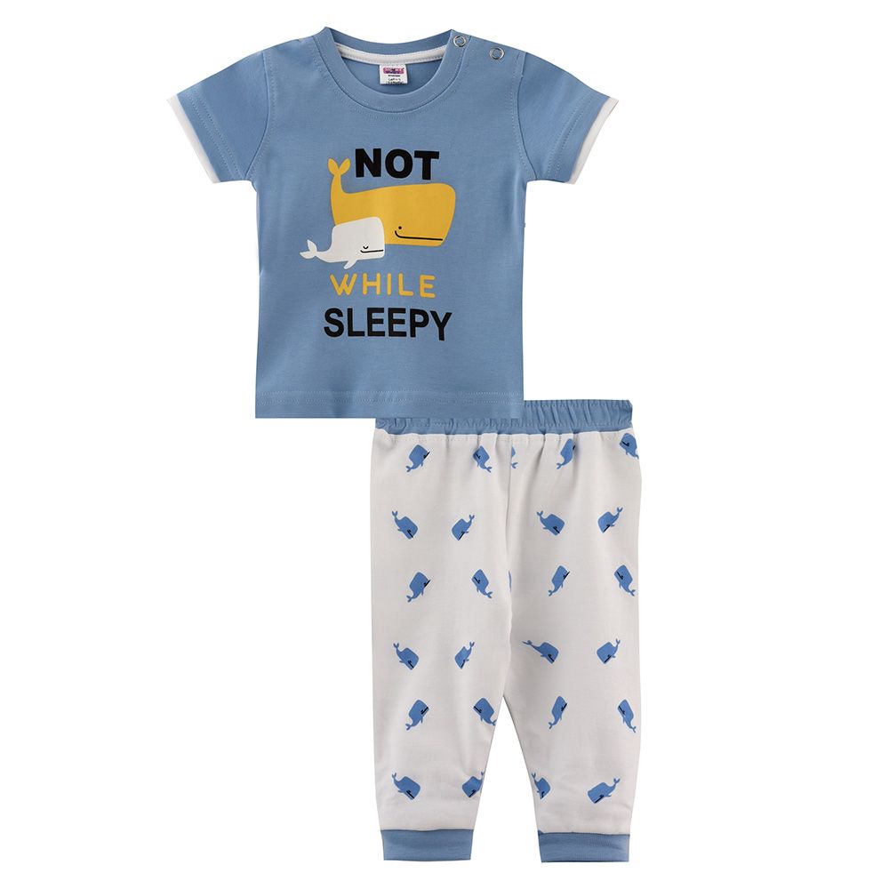 Smart Baby - 2pc-Set - Half Sleeve T-Shirt w/ Pants - Sky Blue