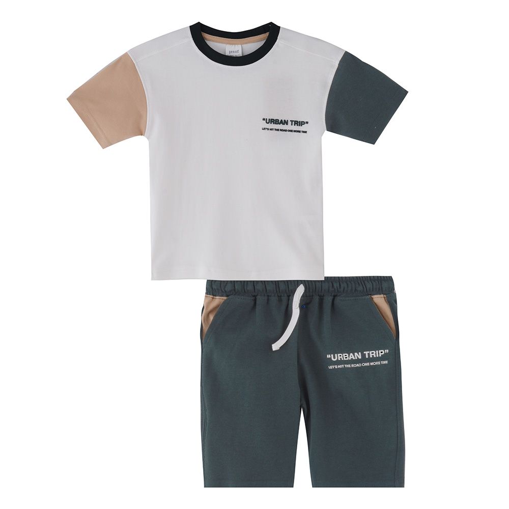 Genius - 2pc-Set - Boy's Color Short Sleeve T-Shirt w/ Bermuda Shorts