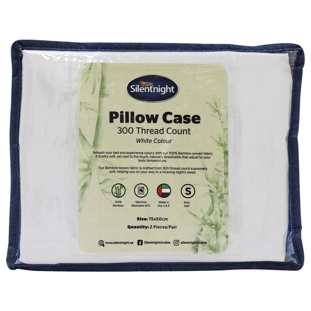 Silentnight - Bamboo Pillow Case - White - 2pcs