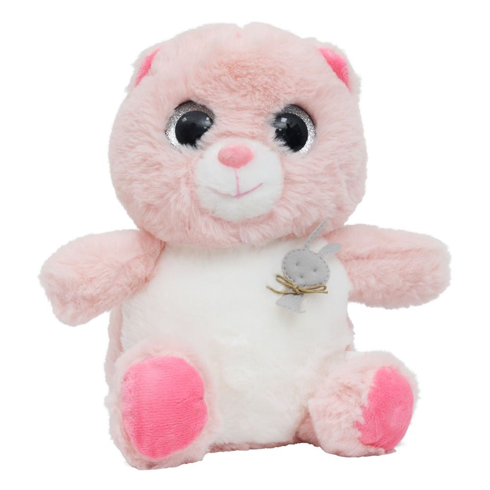 Toto Toys - Plush Soft Toy - TY Eyes Bear - Pink - 23 cm