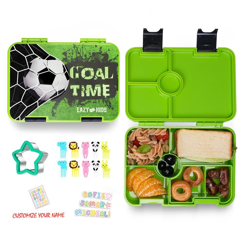 Eazy Kids - Bento Lunch Box w/ Sandwich Cutter Set - Goal Time