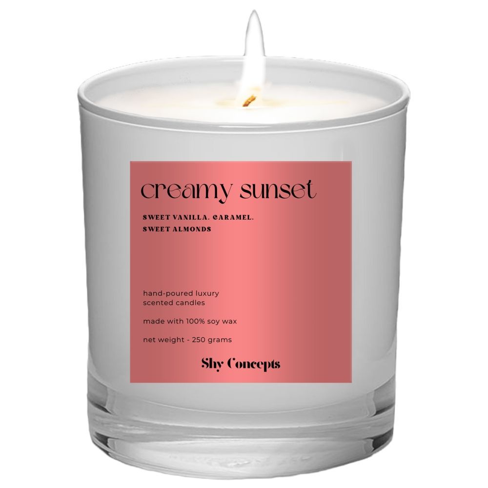 Shy Concepts - Luxury Scented Candle - Creamy Sunset - White 