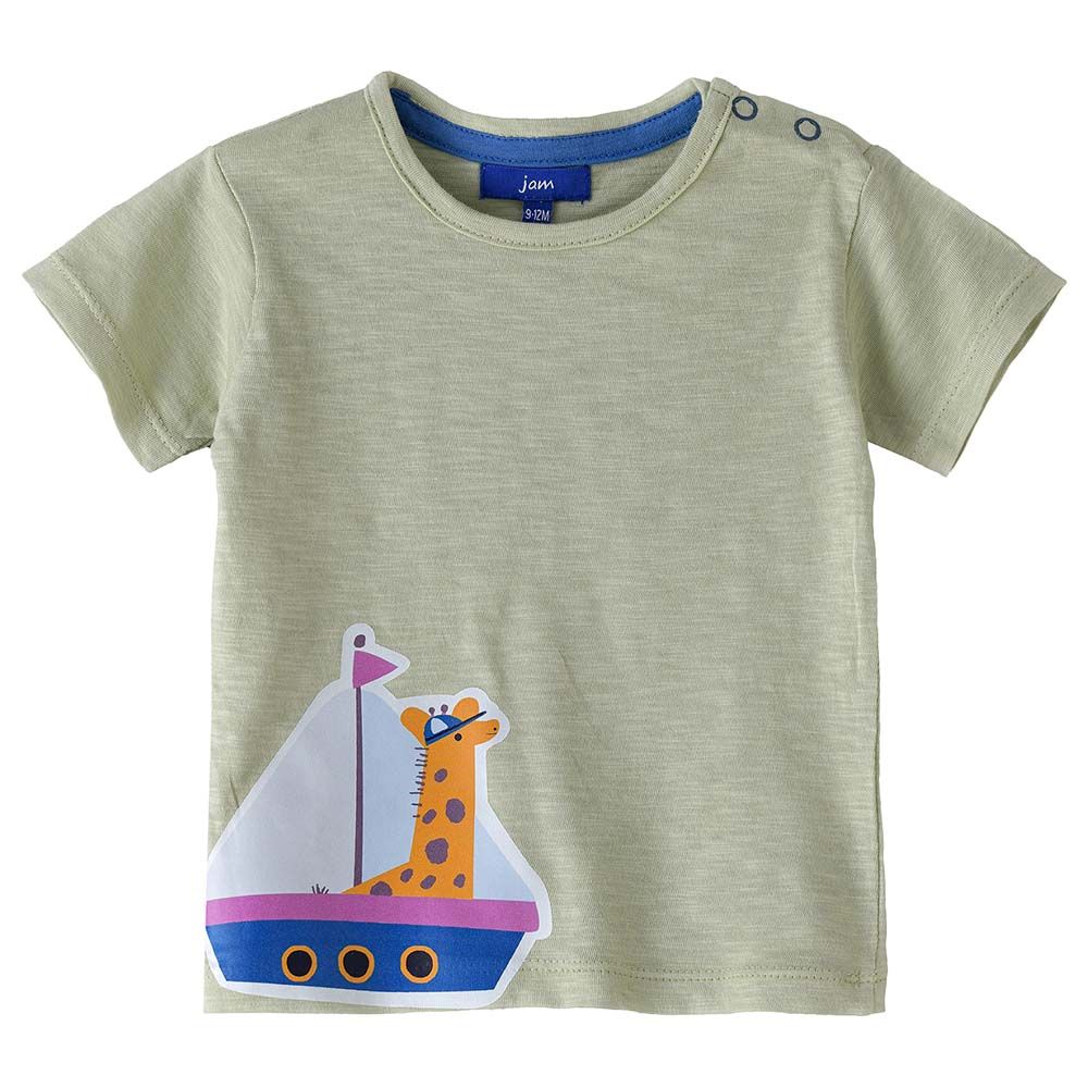 Jam - Boy's Playful Prints Short-Sleeve Cotton Tee - Green