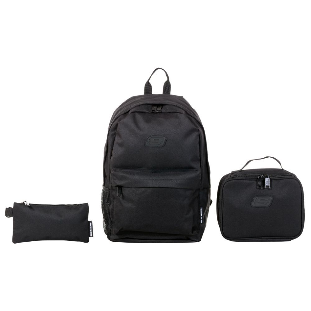 Skechers - Multi Piece Weekender Backpack Set - 3pcs - Black - 16.75-inch