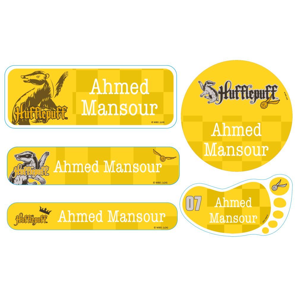 Essmak - Personalised Harry Potter Labels - Hufflepuff - 74pcs