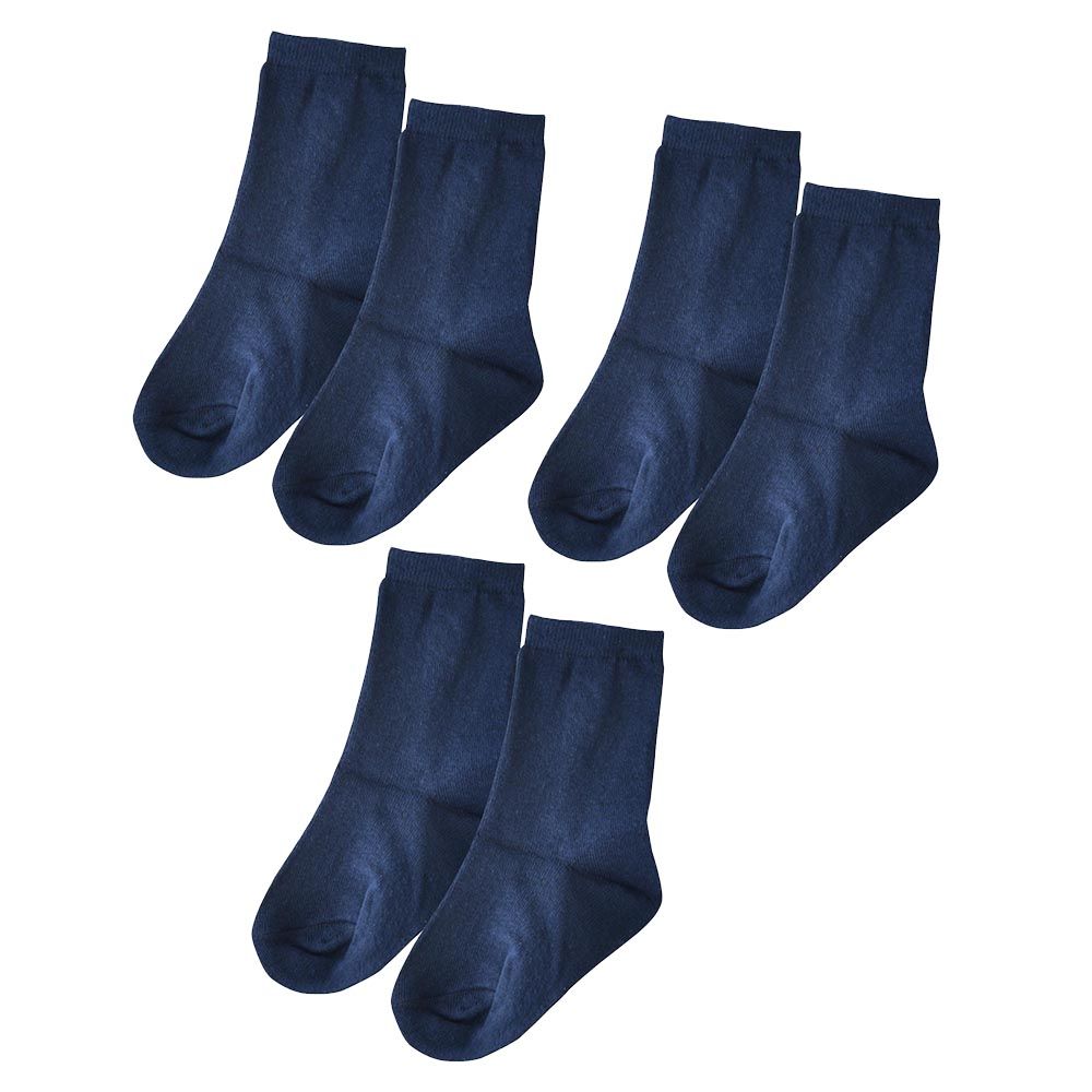 Genius - 3pc-Set - Boy's Crew Socks - Navy