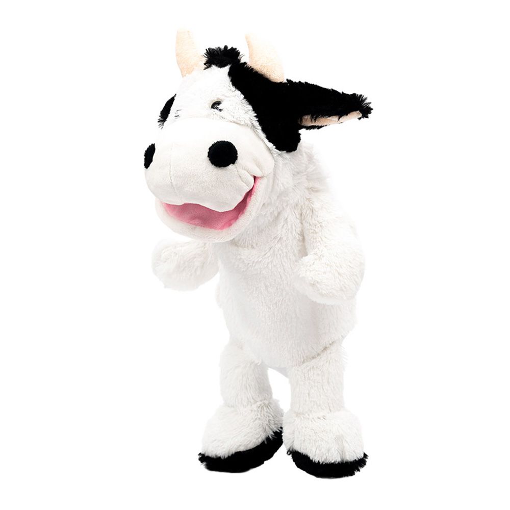 Pugs At Play - Battery Operated Puppet Cow - Black/White - 14-Inch