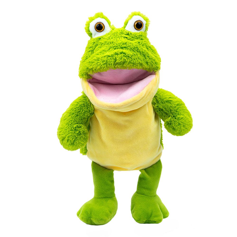 Pugs at Play - Battery Operated Puppet Frog - Green - 14-Inch