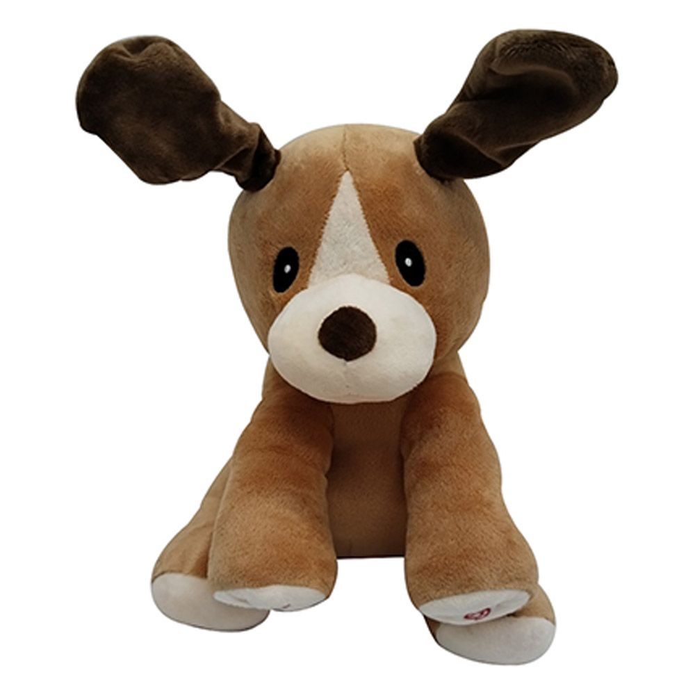 Pugs At Play - Battery Operated Peek A Boo Dash - Brown - 10-Inch