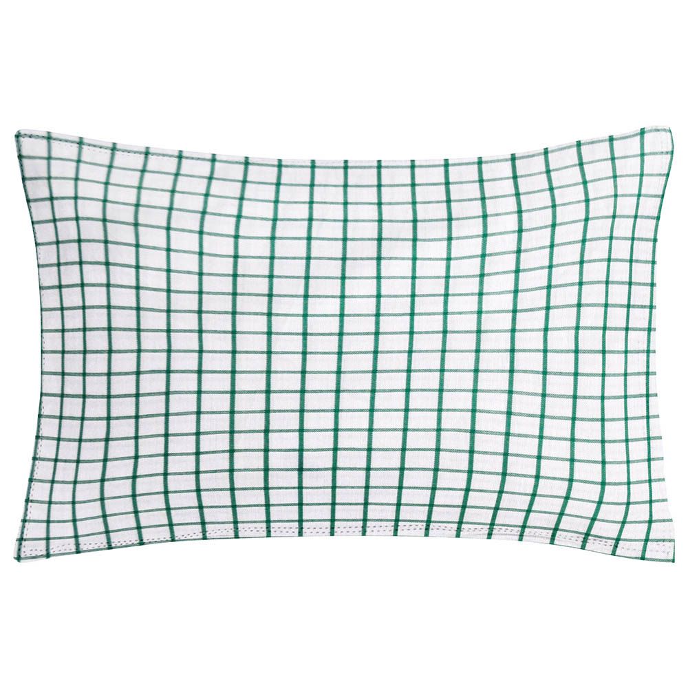 The Baby Atelier - Organic Baby Pillow Cover w/ Fillers - White/Green