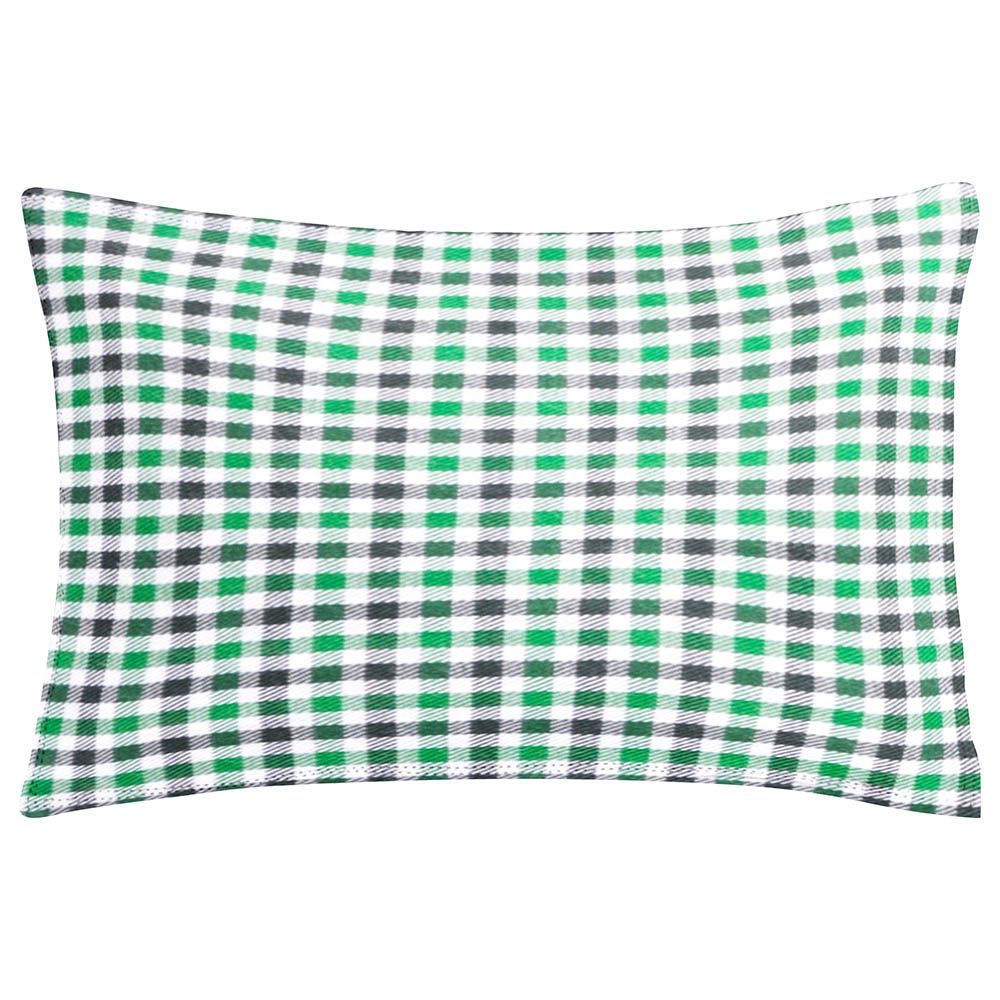 The Baby Atelier - Organic Checkered Junior Pillow Cover - Green/Black