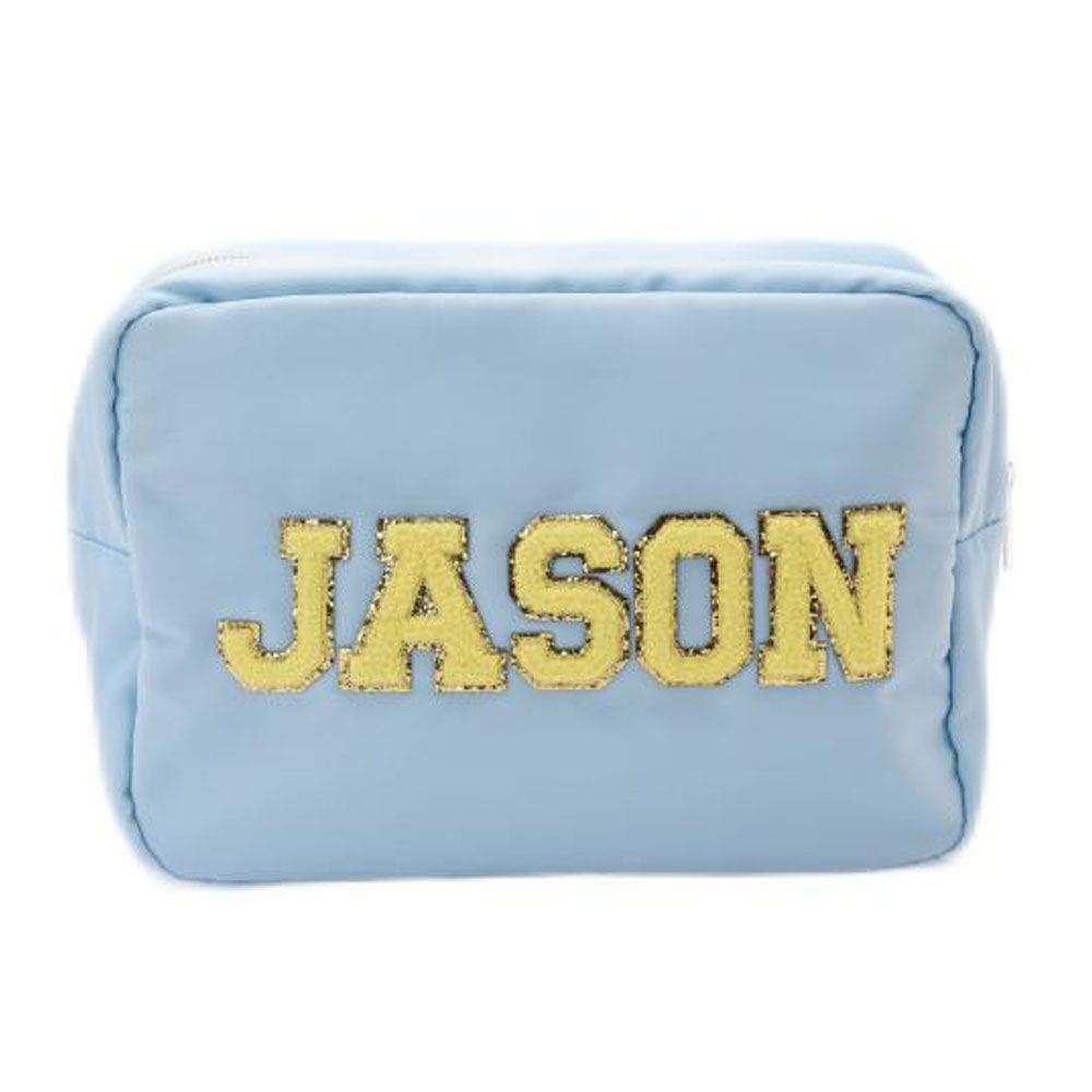 TheHappyTribe - Personalised Large Pouch - Baby Blue