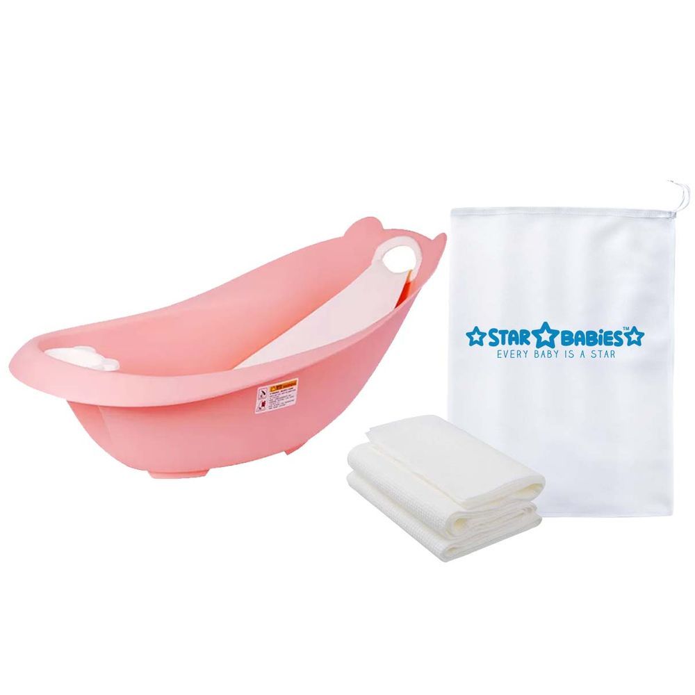 Star Babies - Smart Tub w/ Disposable Towel 3pcs - Pink White