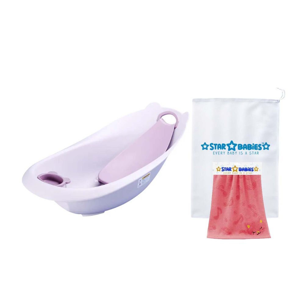 Star Babies - Smart Bath Tub Purple w/ Pink Towel