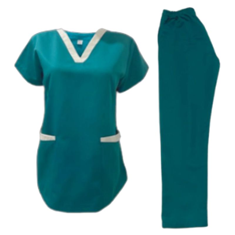 Veronica - 2pc-Set - Scrub Set Uniform w/ Contrast Patch - Teal