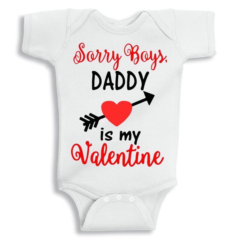 Twinkle Hands Sorry Boys Daddyy is my Valentine Baby Onesie