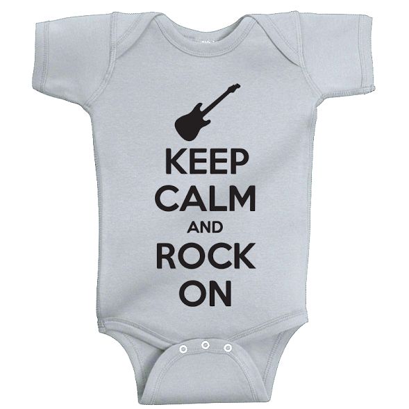 Twinkle Hands Keep Calm And Rock On Baby Onesie 