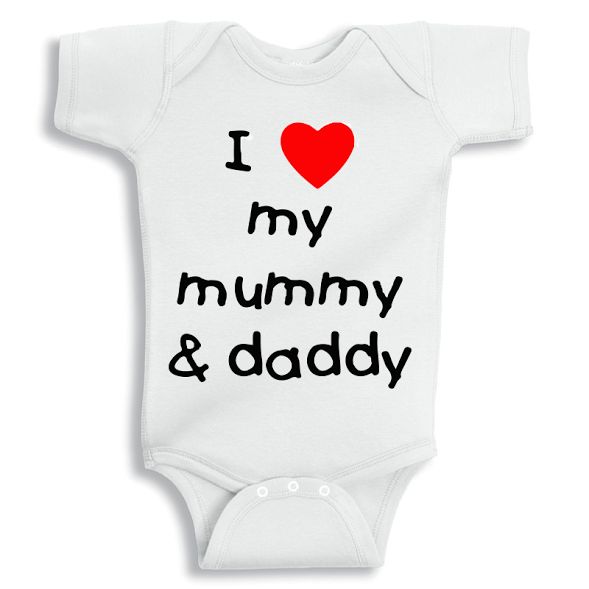 Twinkle Hands I Heart Mummy And Daddy Baby Onesie 