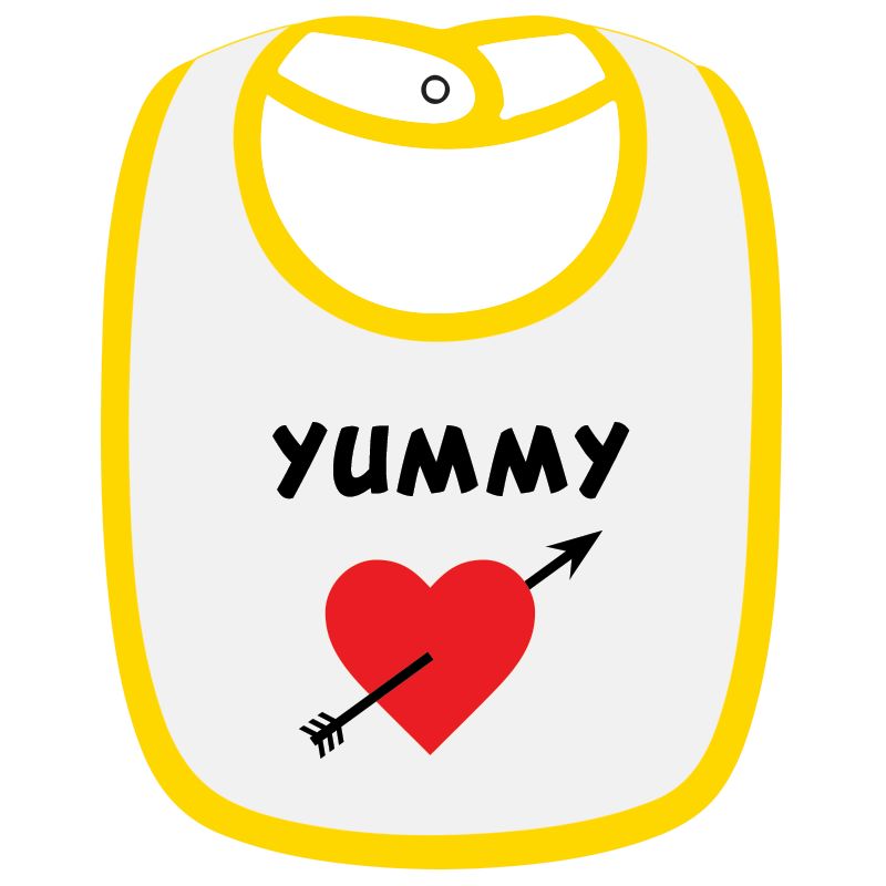 Twinkle Hands Yummy Baby Bib, White