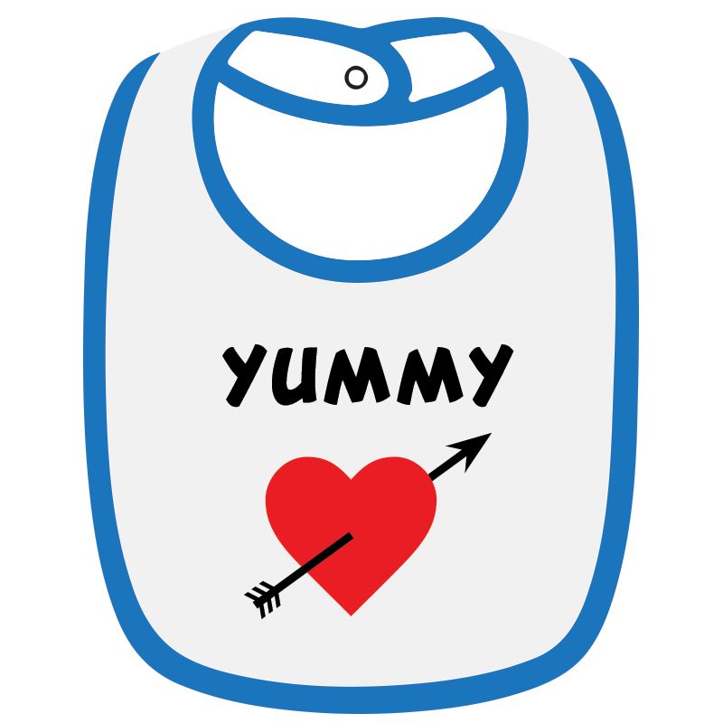 Twinkle Hands Yummy Baby Bib, White/Blue