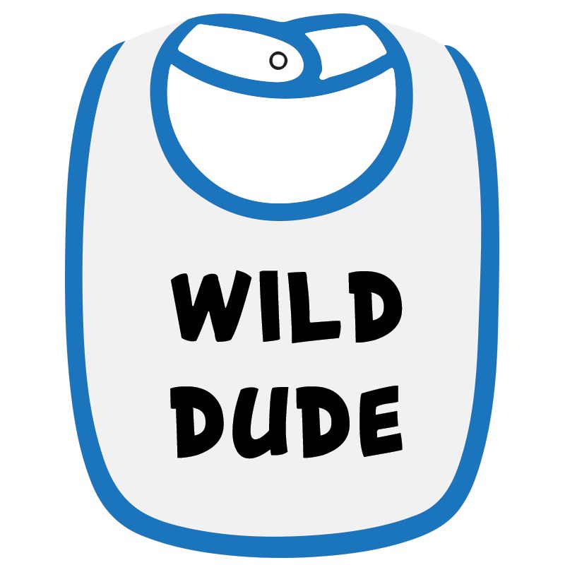 Twinkle Hands Wild Dude Baby Bib, White/Blue