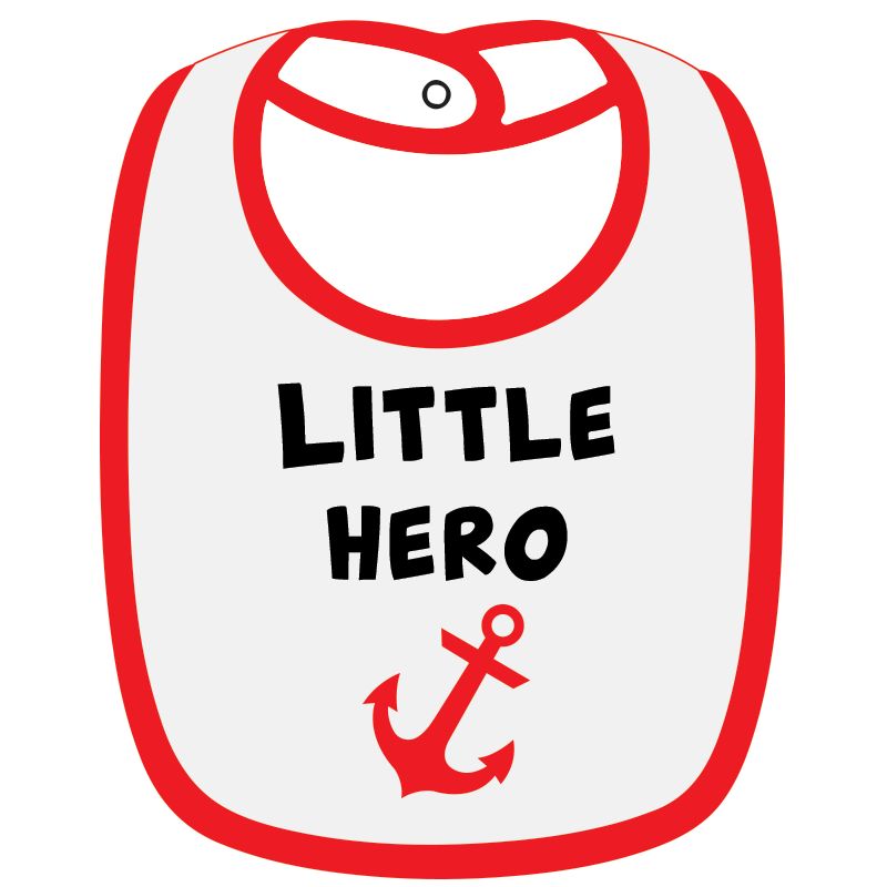 Twinkle Hands Little Hero Baby Bib, White/Red