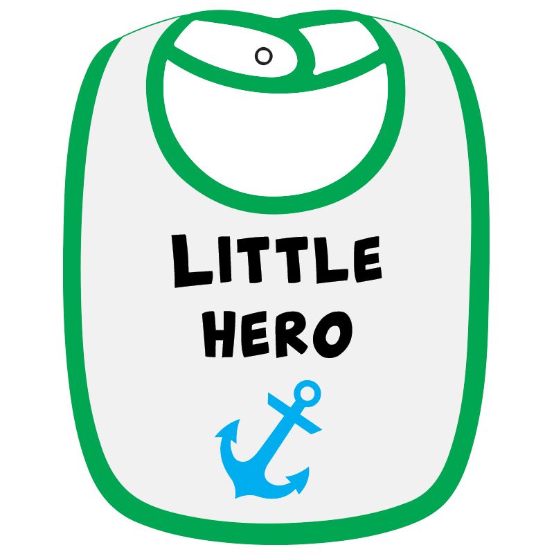 Twinkle Hands Little Hero Baby Bib, White/Green