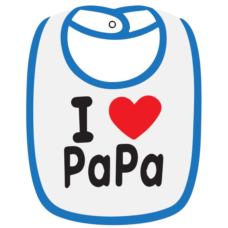 Twinkle Hands I love Papa Baby Bib, White/Blue