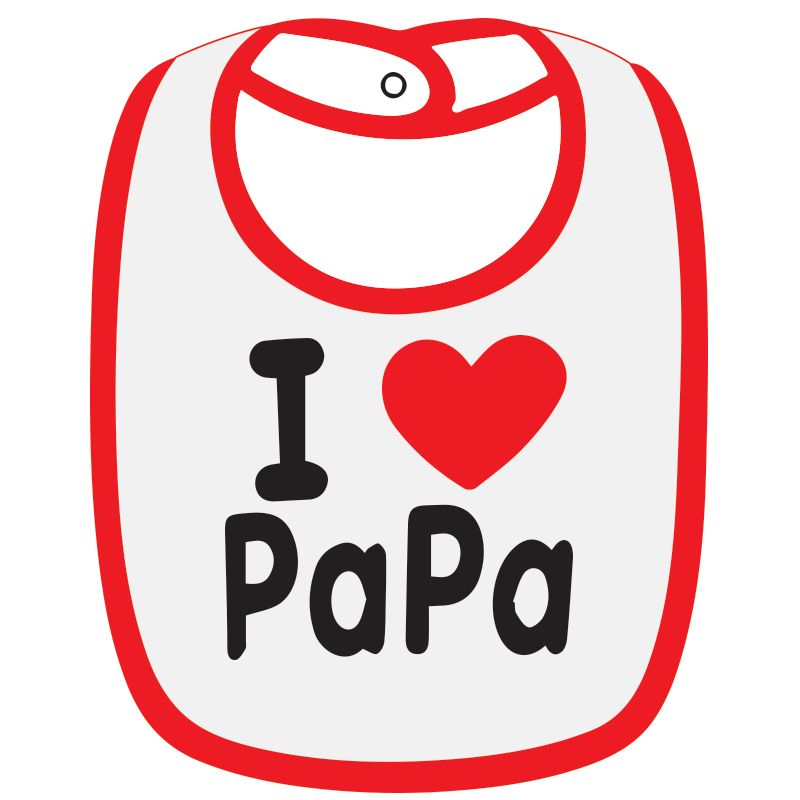 Twinkle Hands I love Papa Baby Bib, White/Red