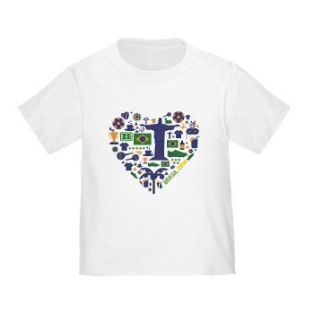 Brazil (Brasil) World Cup Heart Toddler T-Shirt