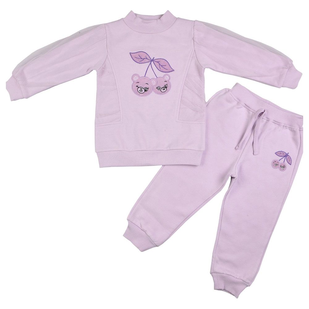 Smart Baby - 2pc-Set - Baby Girl Sweatshirt And Joggers - Lilac