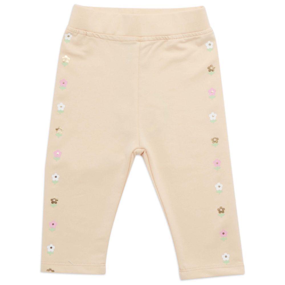 Little Kangaroos - Baby Girl's Leggings - Light Fawn